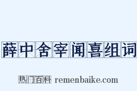 薛中舍宰闻喜组词是什么意思的图片